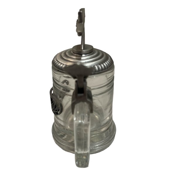 SPRUCE GOOSE Shot Glass Pewter Lid Collectible Mini Crystal Beer Stein - Picture 7 of 10